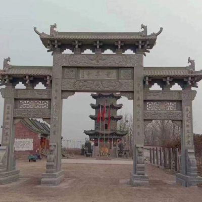 湖南古鎮(zhèn)門(mén)樓_旅游區(qū)度假村古村大門(mén)牌樓的吉祥神韻