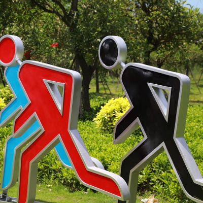 公園戶(hù)外不銹鋼剪抽象跑步的人物景觀