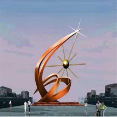 隴戶(hù)外廣場(chǎng)不銹鋼抽象景觀雕塑擺件