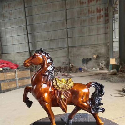廣場(chǎng)景觀(guān)仿銅馬雕塑 玻璃鋼馬雕塑室內(nèi)工藝品