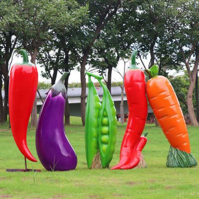 玻璃鋼仿真蔬菜，辣椒、茄子、豌豆和胡蘿卜