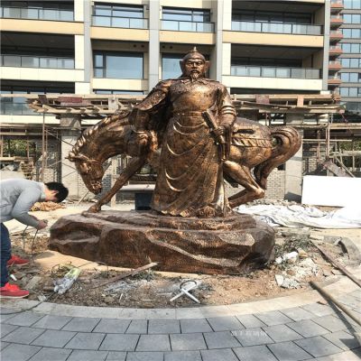 岳飛銅雕，玻璃鋼仿銅歷史名人，民族英雄人物雕塑