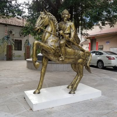 古代將軍，騎馬人物銅雕