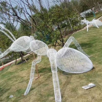不銹鋼螞蟻，鐵藝網(wǎng)格螞蟻景觀擺件
