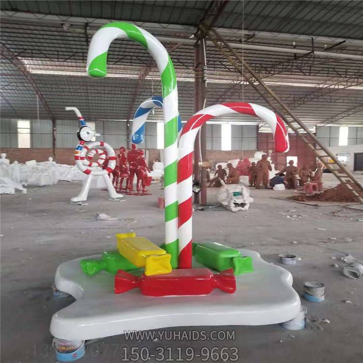 創(chuàng)意戶(hù)外商場(chǎng)玻璃鋼彩繪糖果雕塑