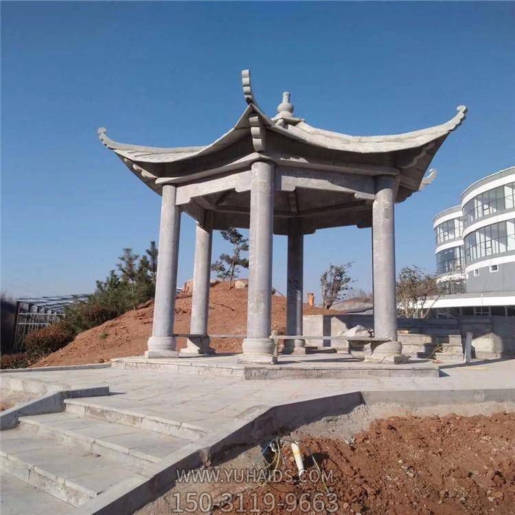小區(qū)戶(hù)外園林?jǐn)[放花崗巖大理石六角涼亭雕塑