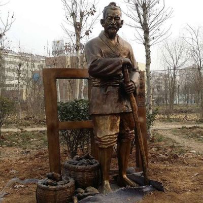 玻璃鋼仿銅戶(hù)外景區(qū)景觀(guān)人物雕塑