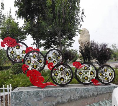 公園大型創(chuàng)意不銹鋼鏤空價(jià)值觀(guān)雕塑