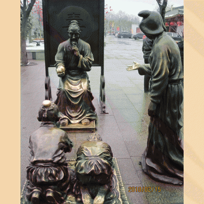 拜壽銅雕，中國(guó)傳統(tǒng)風(fēng)俗文化情景雕塑