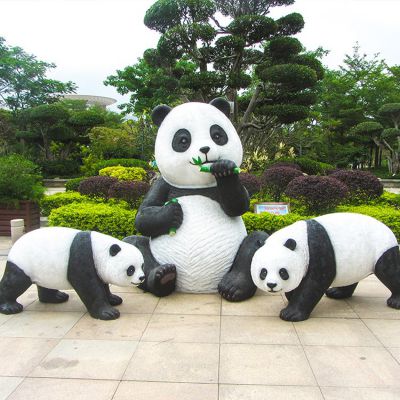 玻璃鋼仿真熊貓，尺寸大小，樣色樣式都可定制