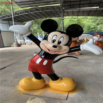 米老鼠玻璃鋼卡通人物雕塑，幼兒園游樂園動漫人物擺件