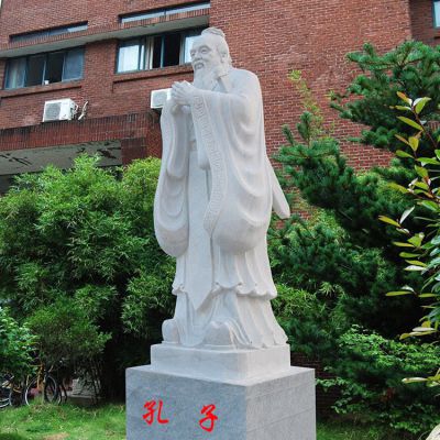 校園孔子像，漢白玉大理石石刻孔子