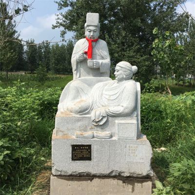 24孝故事人物，親嘗湯藥人物石雕
