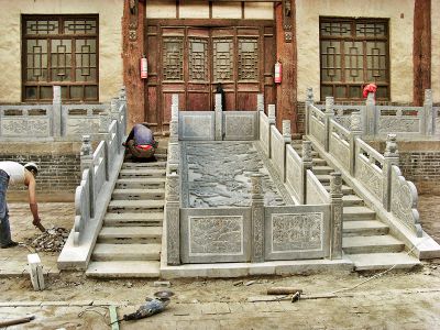 景點臺階走廊護(hù)欄青石浮雕欄桿