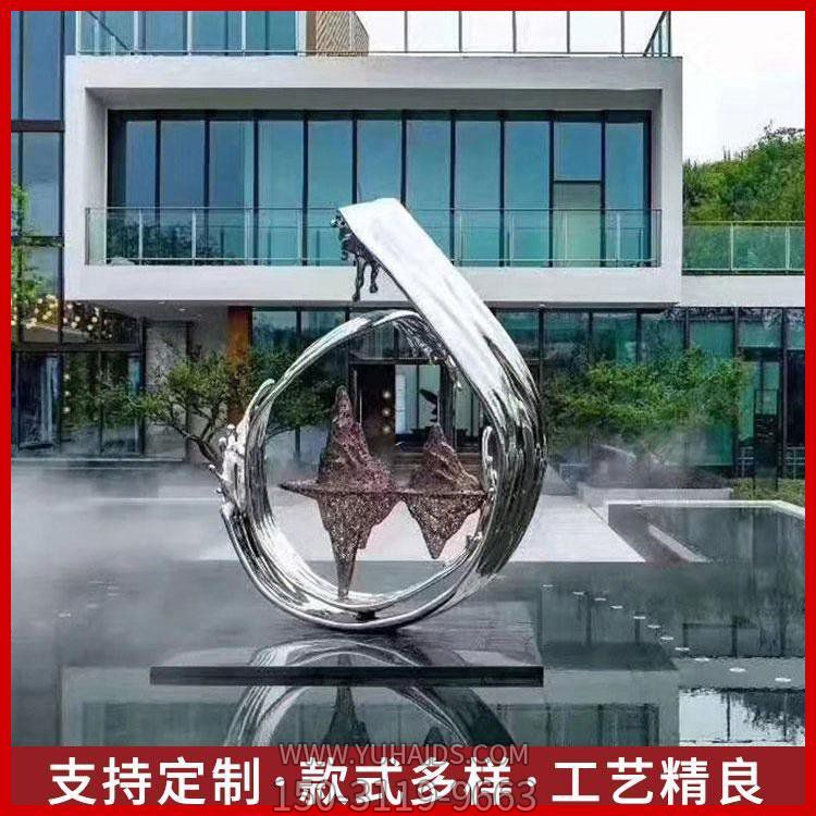 戶(hù)外園林大型抽象噴泉景觀(guān)圓環(huán)雕塑
