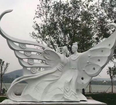 公園草地大理石梁山伯與祝英臺(tái)神話(huà)人物雕塑