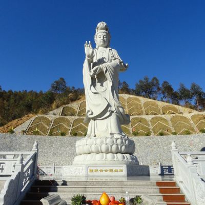 戶(hù)外廣場(chǎng)大型石雕佛像觀(guān)音雕塑