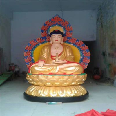 玻璃鋼戶(hù)外噴金烤漆大型佛像景觀如來(lái)雕塑