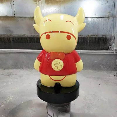 卡通小牛犢，玻璃鋼商場美陳動物擺件