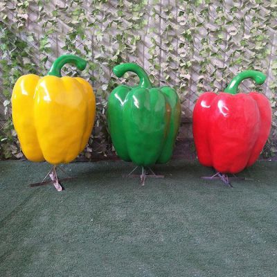玻璃鋼仿真青椒，大辣椒植物雕塑擺件