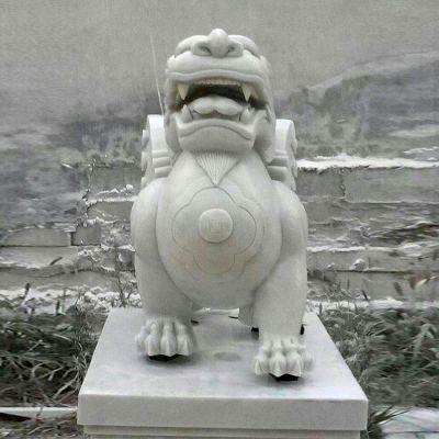 戶(hù)外廣場(chǎng)大型景觀(guān)大理石石雕招財(cái)貔貅雕塑