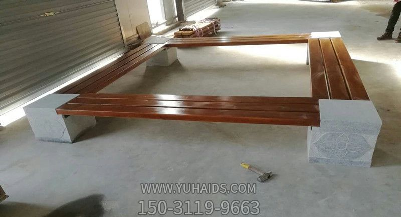 公園戶(hù)外石凳子防腐木石墩坐凳用于樹(shù)坑圍圈大理石長(zhǎng)椅子雕塑