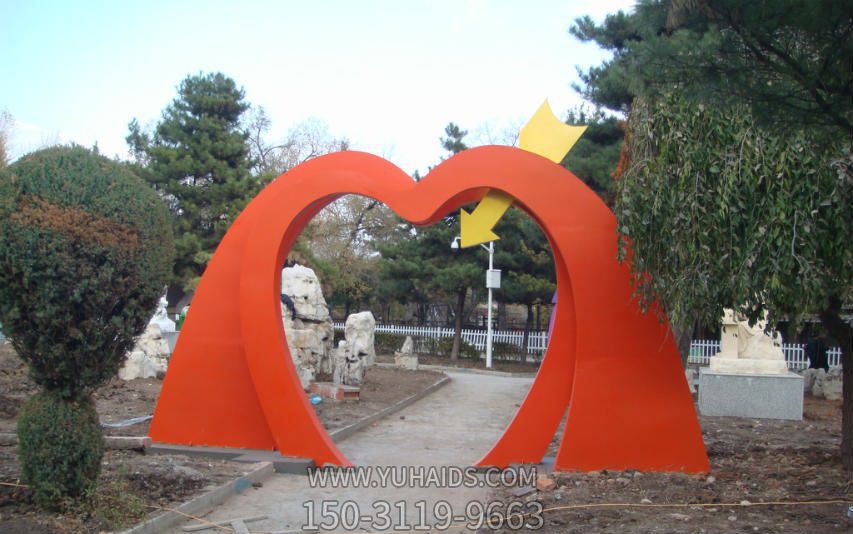 心形公園不銹鋼拱門(mén)雕塑 心形公園不銹鋼拱門(mén)雕塑