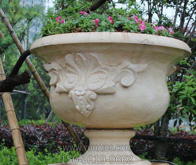 雕塑雕塑 園林景觀大理石石雕歐式花盆<a href=