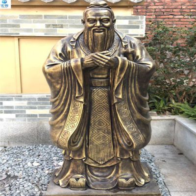 鑄銅孔子雕塑，純黃銅鑄造的歷史名人銅像