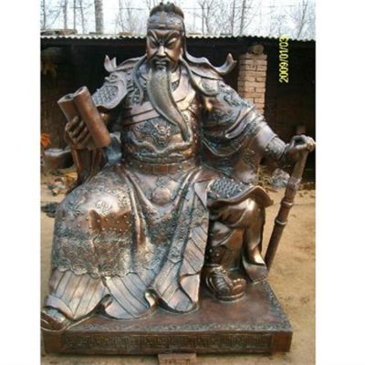 鑄銅仿銅園林景觀戶(hù)外大型看書(shū)的關(guān)公雕塑