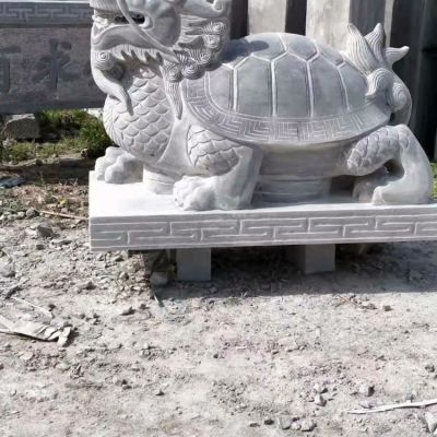 四圣獸之龍龜，青石石材雕刻玄武